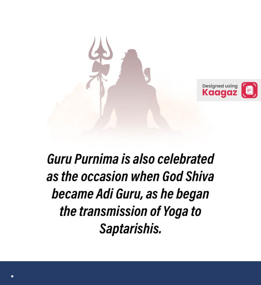  Shiv Ji: Adi Guru Celebrated on Guru Purnima - Blue and White Poster with Shiv Ji's Shadow 